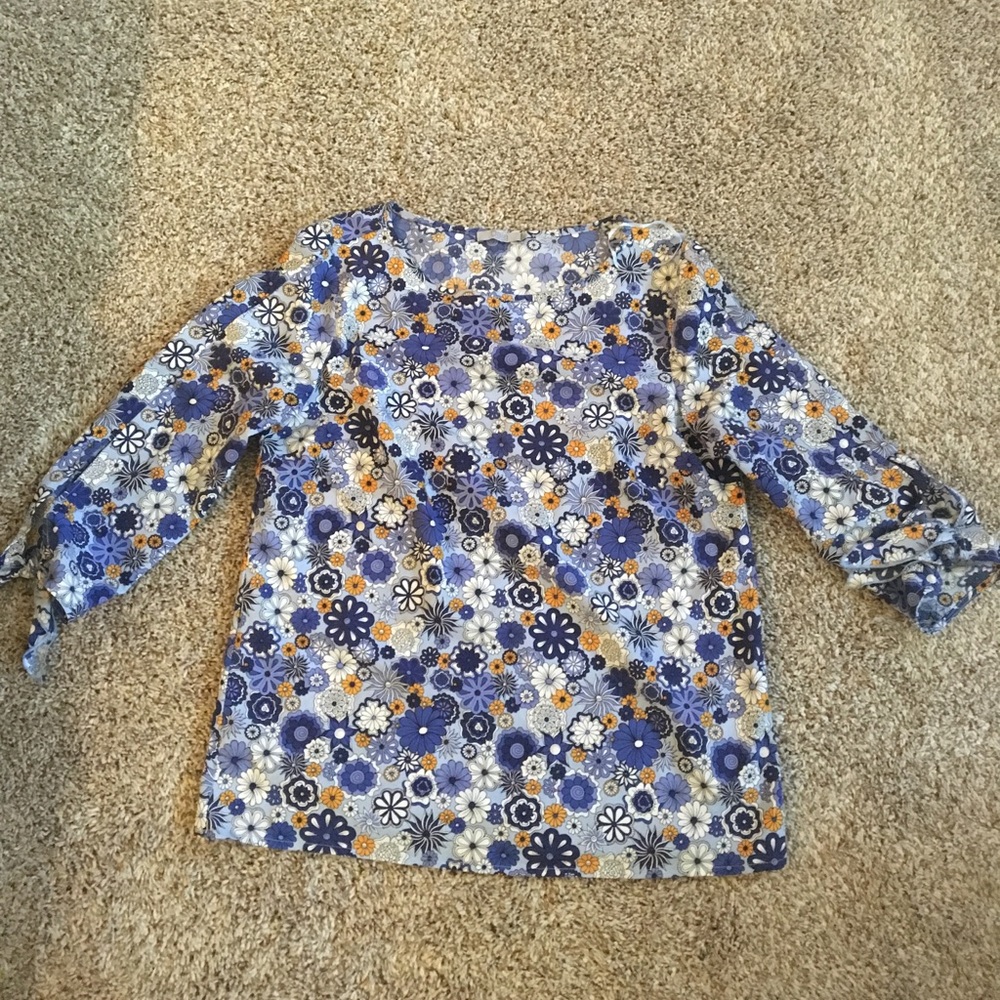 Blue floral blouse